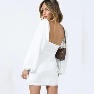 open lace back dress Daniela Mini Dress White main image 1